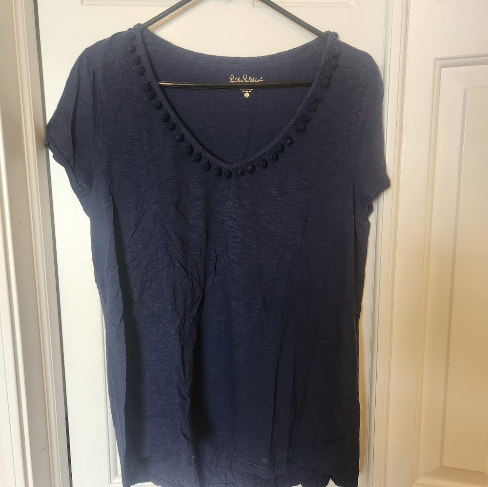 Lilly Pulitzer etta pom pom navy